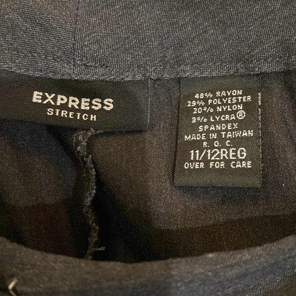 Express Stretch Gray Sz 11/12 Reg Zipper/Brace/Button Taiwan Hem Back w/zipper - Picture 6 of 7